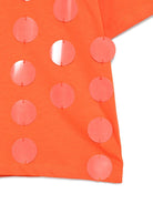 T-shirt per bambina MSGM Kids arancione con applicazioni - Rubino Kids