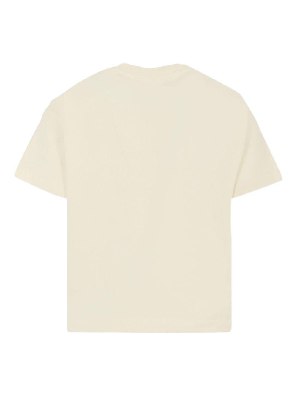 T-shirt per bambina MSGM Kids beige con stampa leopardata - Rubino Kids