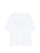 T-shirt per bambina MSGM Kids bianca con applicazione logo - Rubino Kids