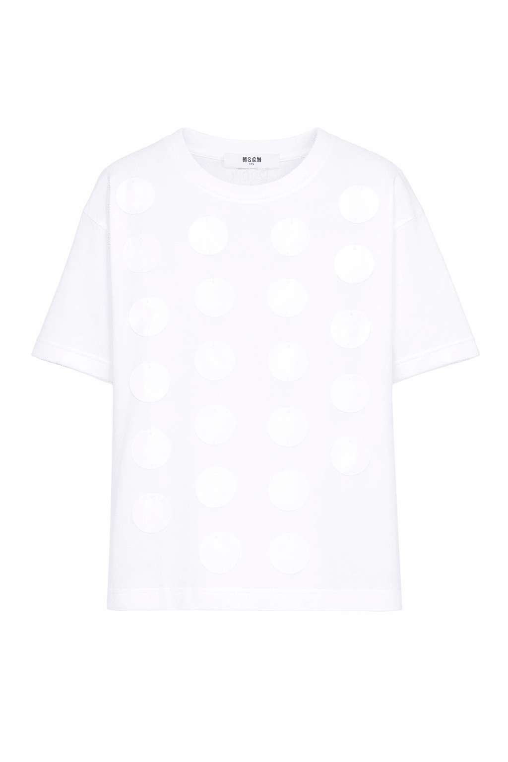 T-shirt per bambina MSGM Kids bianca con applicazioni - Rubino Kids