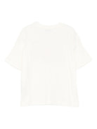 T-shirt per bambina MSGM Kids bianca con logo sul davanti - Rubino Kids