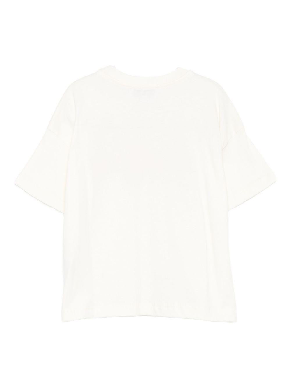 T-shirt per bambina MSGM Kids bianca con logo sul davanti - Rubino Kids