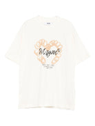T-shirt per bambina MSGM Kids bianca con logo sul davanti - Rubino Kids