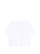 T-shirt per bambina MSGM Kids bianca con perline - Rubino Kids