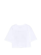 T-shirt per bambina MSGM Kids bianca con stampa logo sul davanti - Rubino Kids