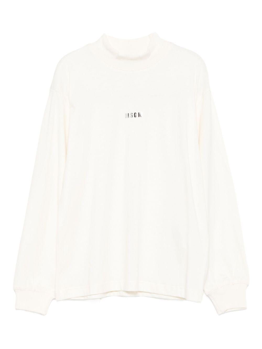 T-shirt per bambina MSGM Kids bianco con logo sul davanti - Rubino Kids