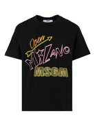 T-shirt per bambina MSGM Kids nera con strass - Rubino Kids