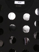 T-shirt per bambina MSGM Kids nero con applicazioni - Rubino Kids