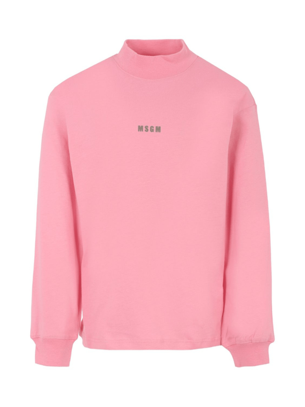 T-shirt per bambina MSGM Kids rosa con collo alto - Rubino Kids