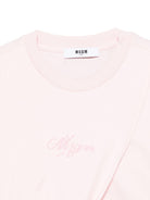 T-shirt per bambina MSGM Kids rosa con dettaglio nodo - Rubino Kids