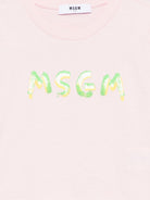 T-shirt per bambina MSGM Kids rosa modello crop - Rubino Kids