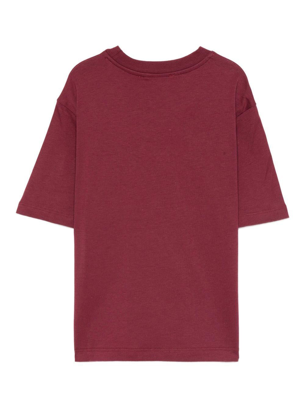 T-shirt per bambina MSGM Kids rossa con logo sul davanti - Rubino Kids