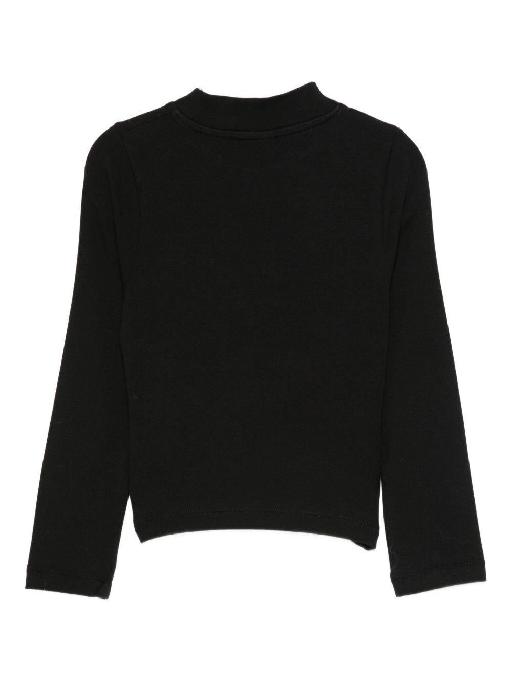 T-shirt per bambina Off - White Kids nera con collo a lupetto - Rubino Kids