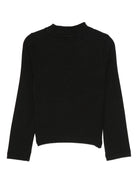 T-shirt per bambina Off - White Kids nera con collo a lupetto - Rubino Kids