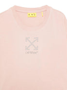 T-shirt per bambina Off - White Kids rosa con logo - Rubino Kids
