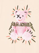 T-shirt per bambina Palm Angels Kids beige con stampa grafica - Rubino Kids