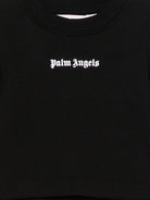 T-shirt per bambina Palm Angels Kids nero a coste a maniche lunghe - Rubino Kids