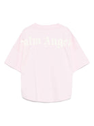 T-shirt per bambina Palm Angels Kids rosa con logo sul retro - Rubino Kids