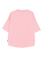 T-shirt per bambina Palm Angels Kids rosa con stampa grafica - Rubino Kids