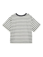 T-shirt per bambina Philosophy di Lorenzo Serafini Kids bianca con design a righe - Rubino Kids