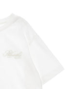T-shirt per bambina Philosophy di Lorenzo Serafini Kids bianca con logo ricamato - Rubino Kids