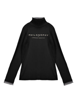 Philosophy Di Lorenzo Serafini Kids black T-shirt with logo print for girls