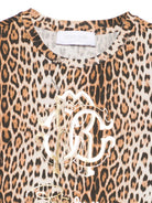 T-shirt per bambina Roberto Cavalli Kids animalier con logo sul davanti - Rubino Kids