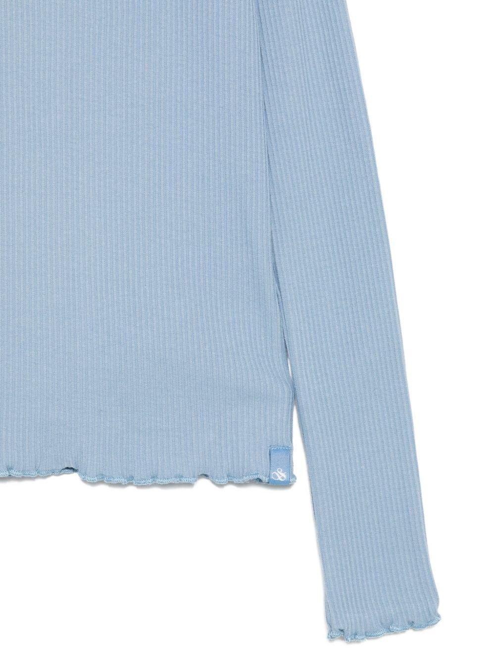 T-shirt per bambina Scotch & Soda Kids azzurra con ruches - Rubino Kids