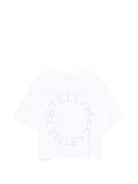 T-shirt per bambina Stella McCartney Kids bianca con dettaglio logo - Rubino Kids