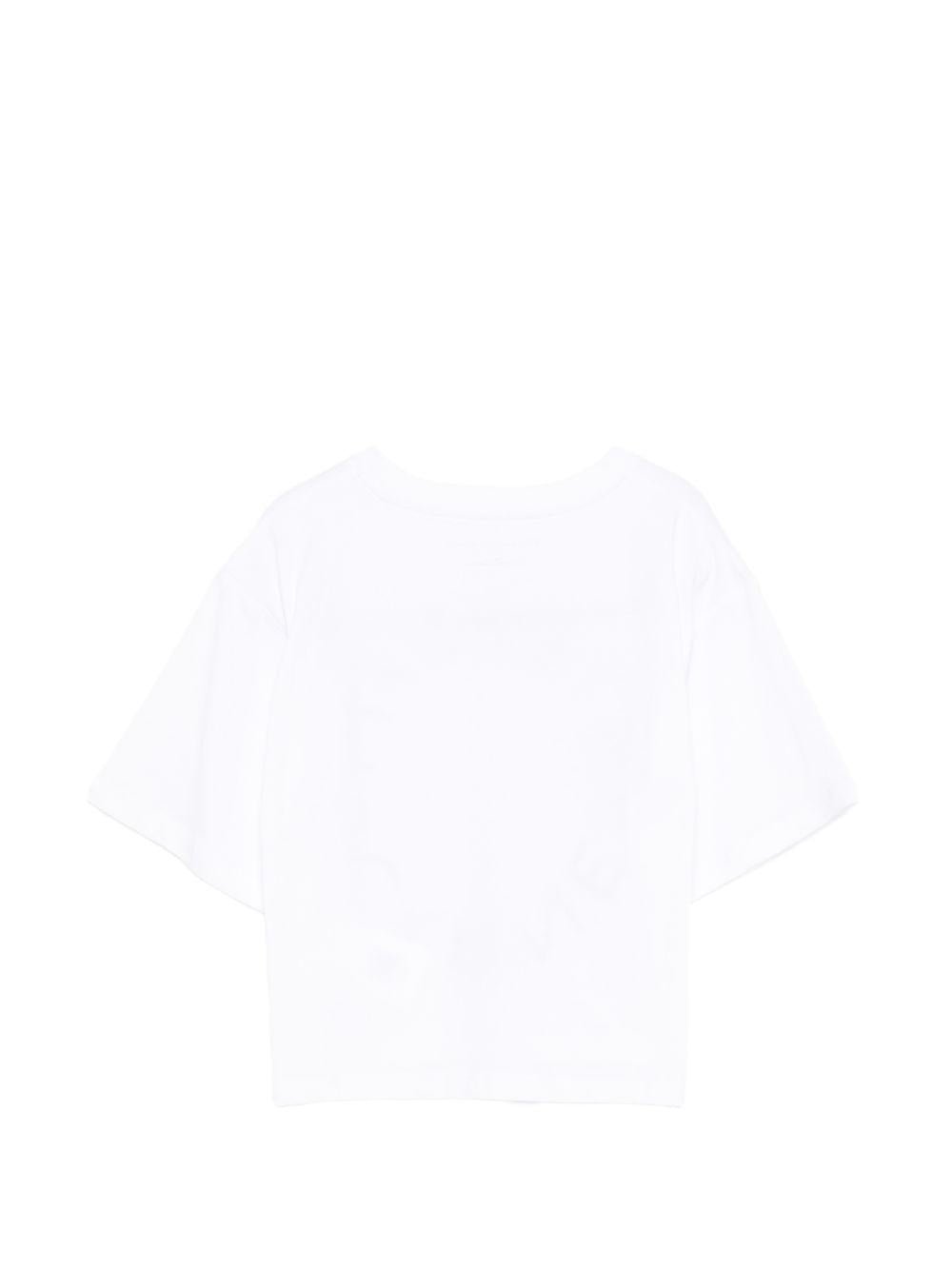 T-shirt per bambina Stella McCartney Kids bianca con dettaglio logo - Rubino Kids