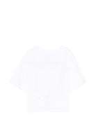 T-shirt per bambina Stella McCartney Kids bianca con dettaglio logo - Rubino Kids
