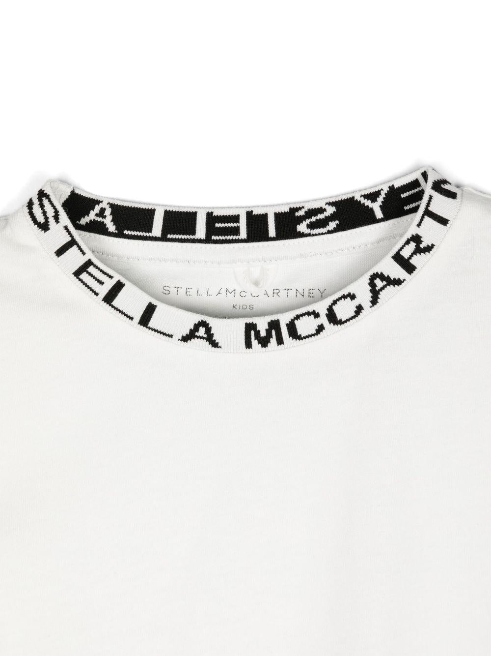 T-shirt per bambina Stella McCartney Kids bianca con logo sul davanti - Rubino Kids