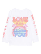 T-shirt per bambina Stella McCartney Kids bianca con stampa a cuore - Rubino Kids