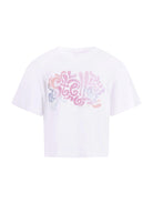 T-shirt per bambina Stella McCartney Kids bianca con stampa grafica sul davanti - Rubino Kids
