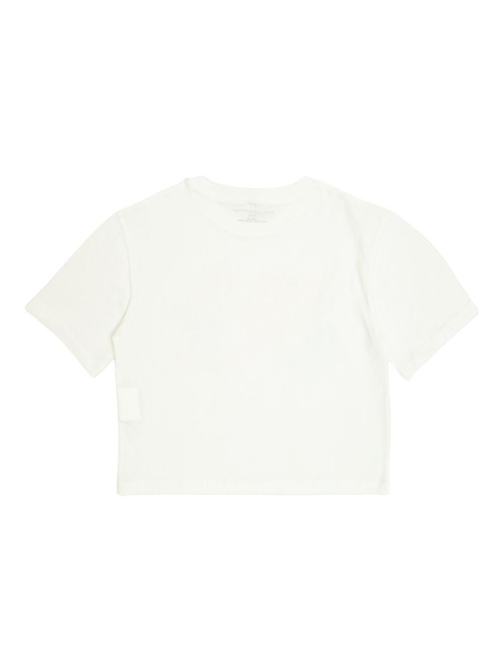T-shirt per bambina Stella McCartney Kids bianca con stampa grafica sul davanti - Rubino Kids