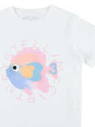 T-shirt per bambina Stella McCartney Kids bianca constampa grafica sul davanti - Rubino Kids