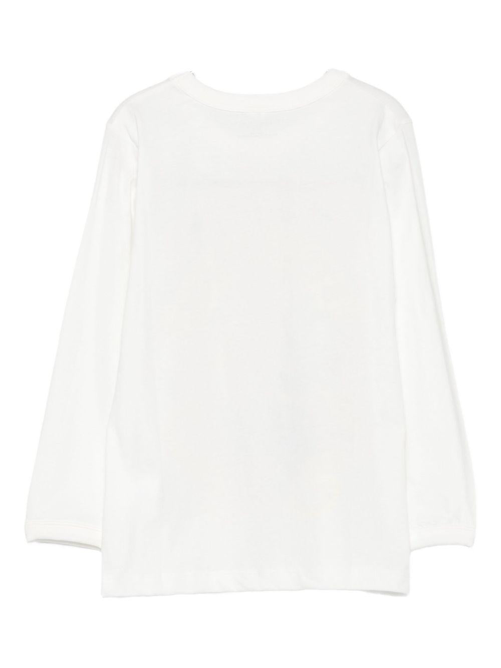 T-shirt per bambina Stella McCartney Kids bianco a maniche lunghe con stampa grafica - Rubino Kids