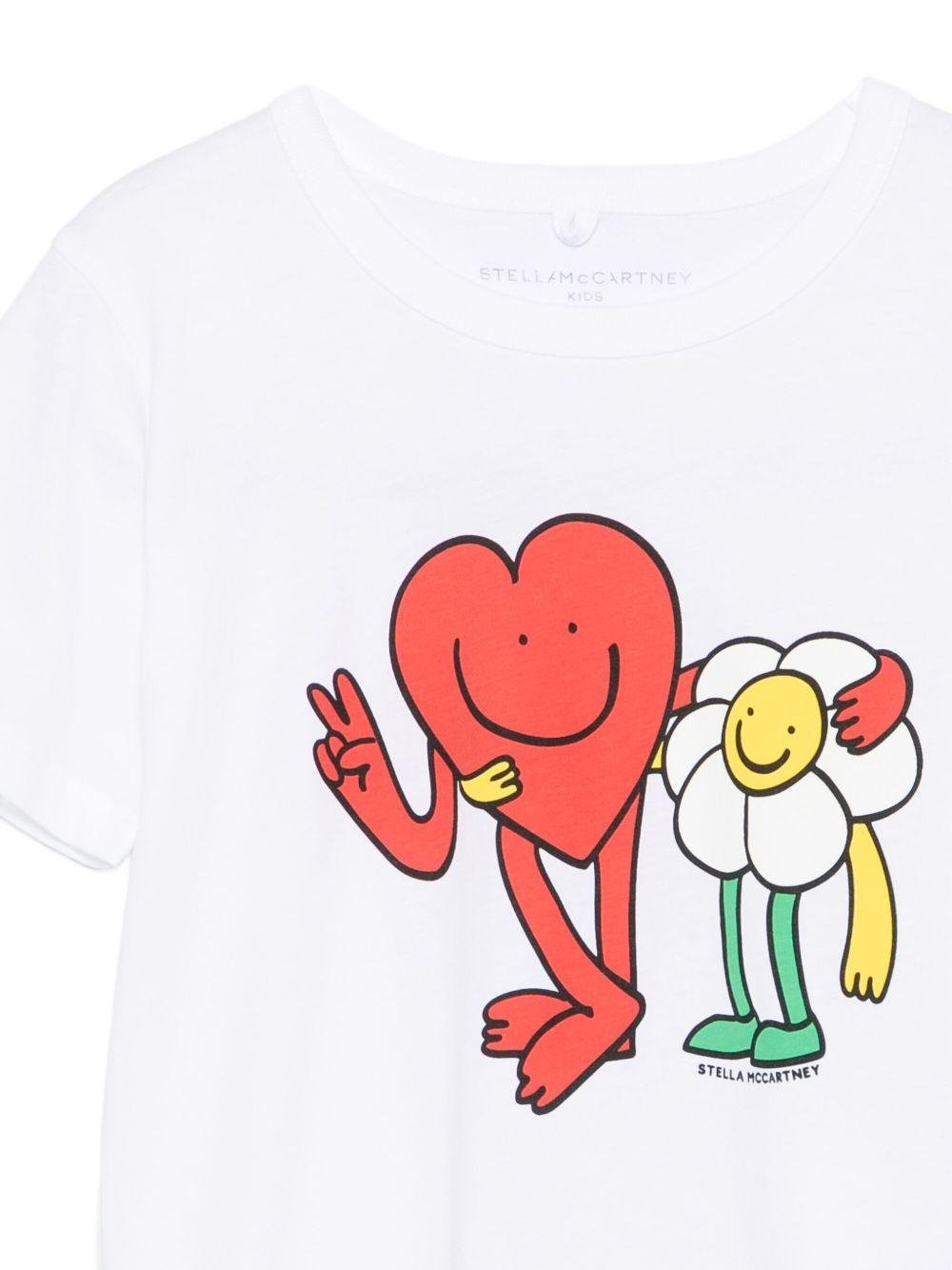 T-shirt per bambina Stella McCartney Kids bianco con stampa grafica - Rubino Kids