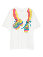 T-shirt per bambina Stella McCartney Kids bianco con stampa grafica - Rubino Kids