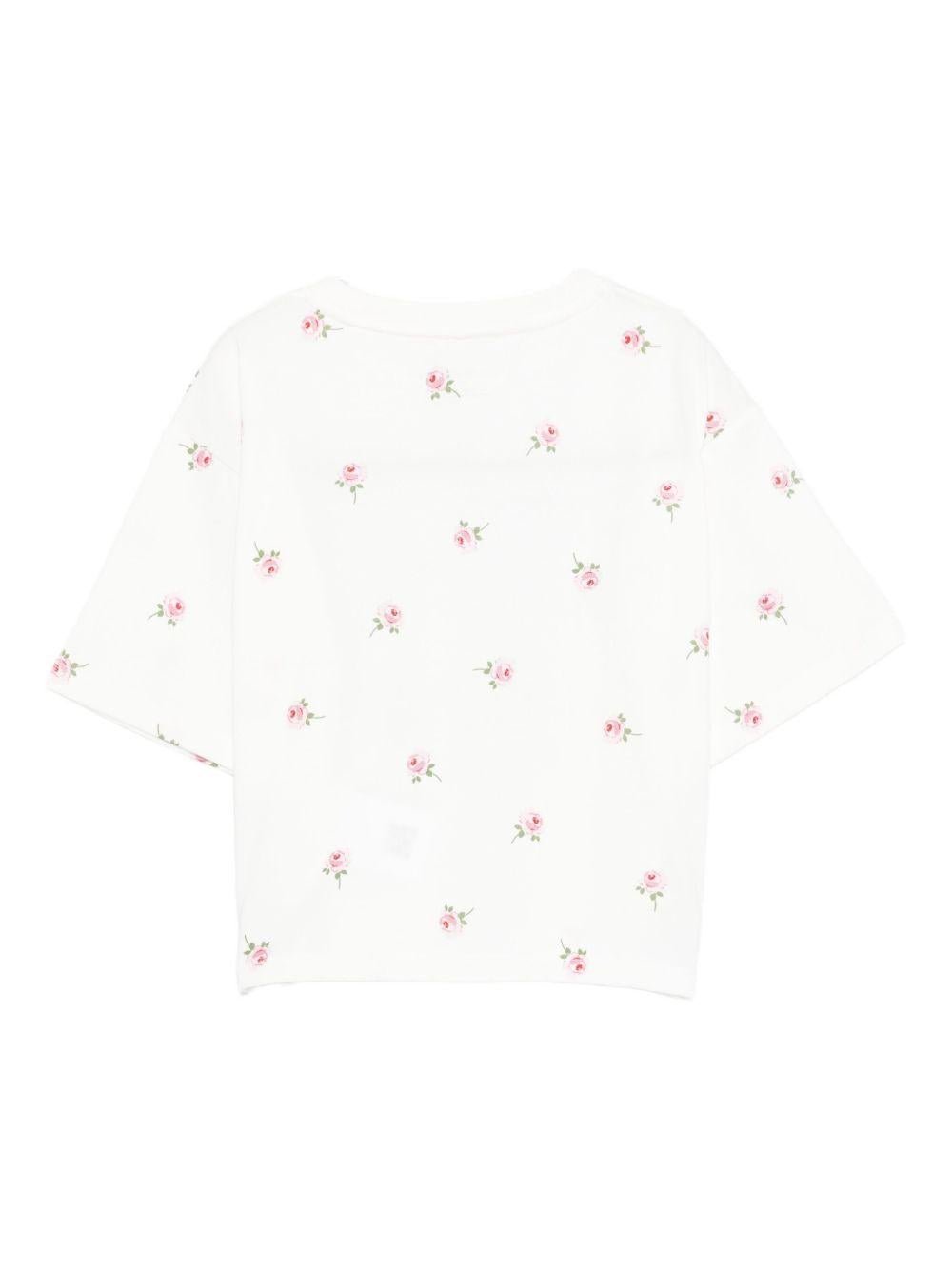 T-shirt per bambina Stella McCartney Kids bianco con stampa grafica<BR/> - Rubino Kids