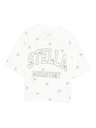 T-shirt per bambina Stella McCartney Kids bianco con stampa grafica<BR/> - Rubino Kids