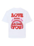 T-shirt per bambina Stella McCartney Kids bianco con stampa - Rubino Kids
