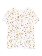 T-shirt per bambina Stella McCartney Kids bianco con stampa stelle - Rubino Kids