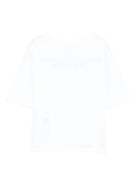 T-shirt per bambina Stella McCartney Kids bianco in cotone con logo ricamato - Rubino Kids