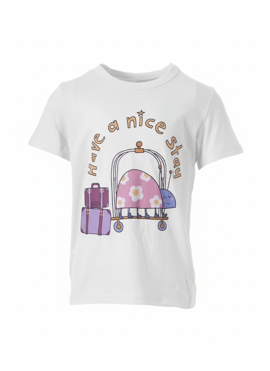 T-shirt per bambina Stella McCartney Kids grigia con stampa grafica sul davanti - Rubino Kids