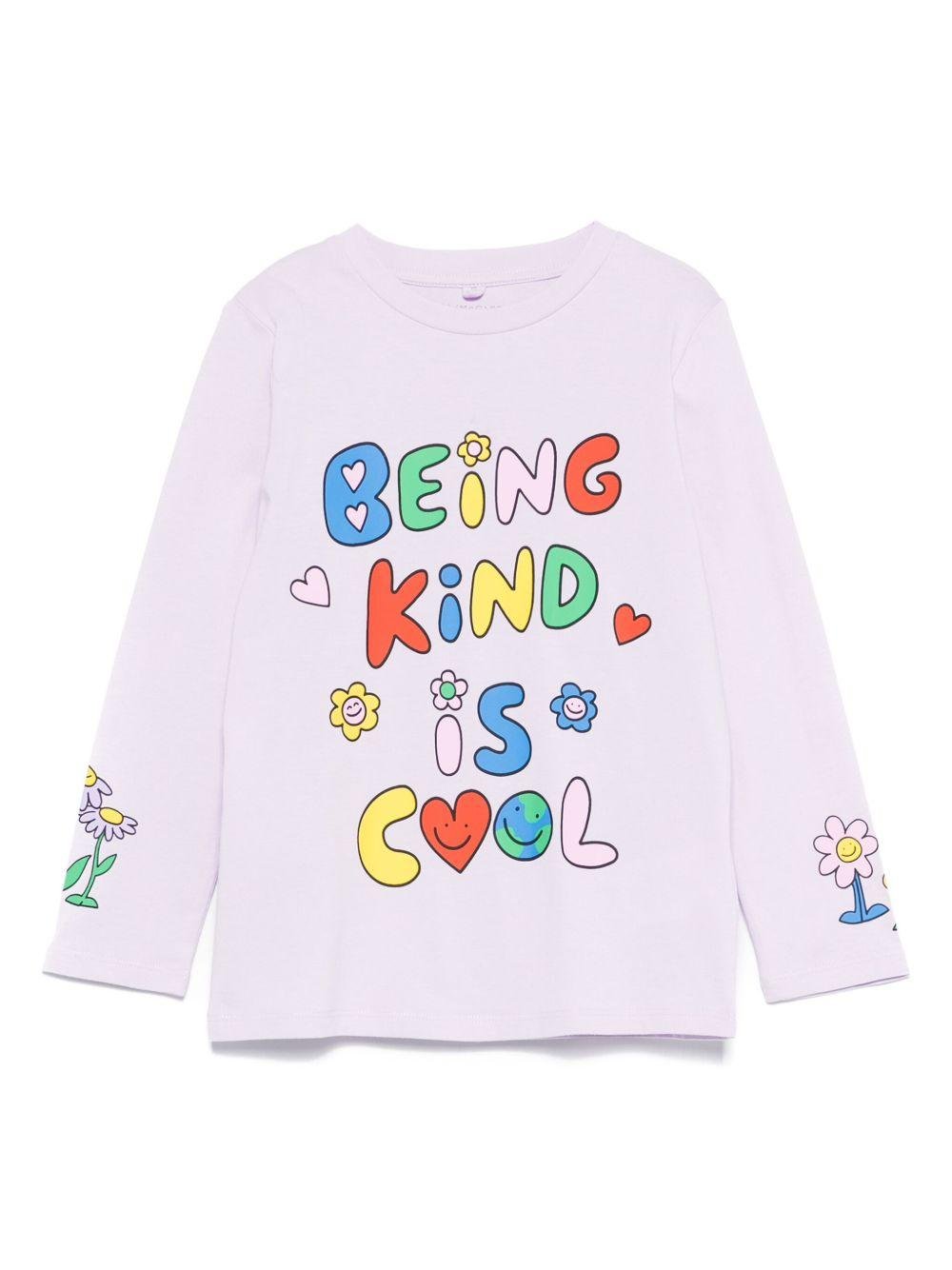 T-shirt per bambina Stella McCartney Kids lilla con stampa grafica - Rubino Kids
