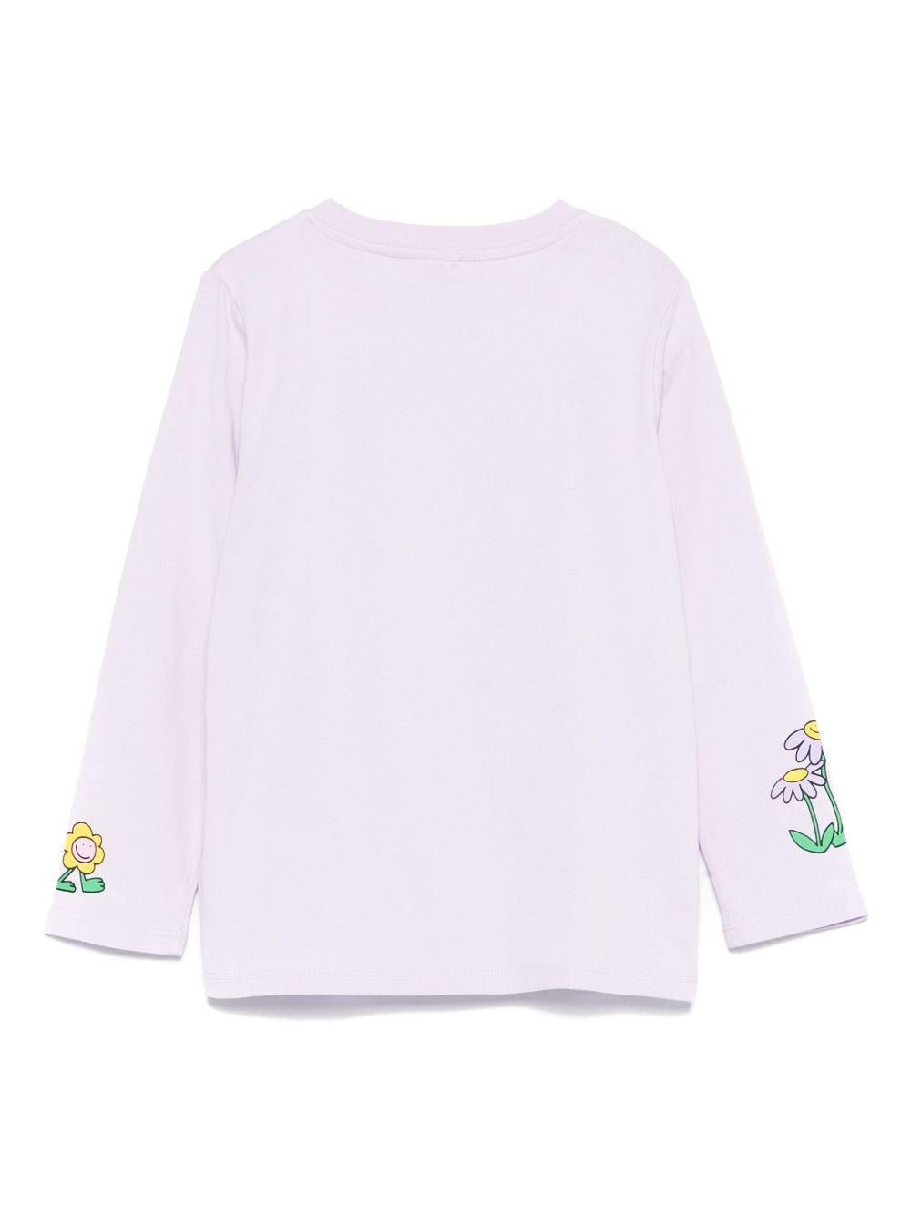 T-shirt per bambina Stella McCartney Kids lilla con stampa grafica - Rubino Kids
