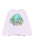 T-shirt per bambina Stella McCartney Kids lilla con stampa grafica - Rubino Kids