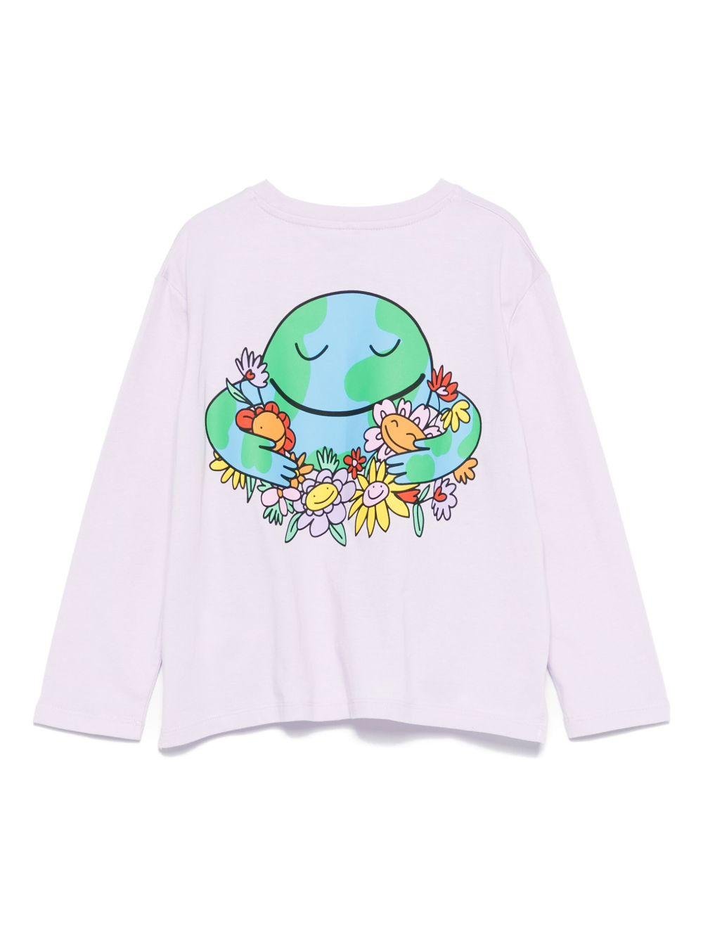 T-shirt per bambina Stella McCartney Kids lilla con stampa grafica - Rubino Kids