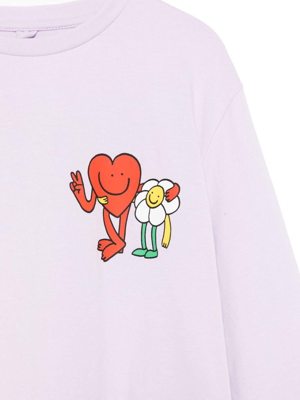 T-shirt per bambina Stella McCartney Kids lilla con stampa grafica - Rubino Kids